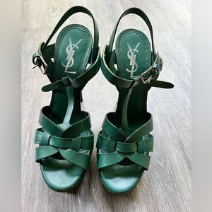 YVES SAINT LAURENT SAINT Calfskin Tribtoo 105 Platform Sandal